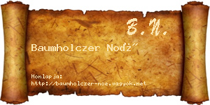 Baumholczer Noé névjegykártya